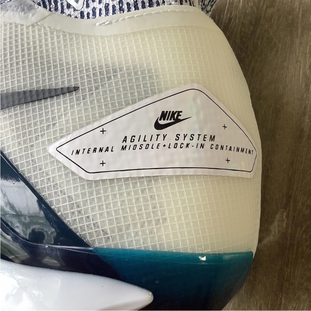 Men’s Nike Alpha Menace Elite 3 White/Navy Blue/ Black Football Cleats Sz 9 - Picture 6 of 8